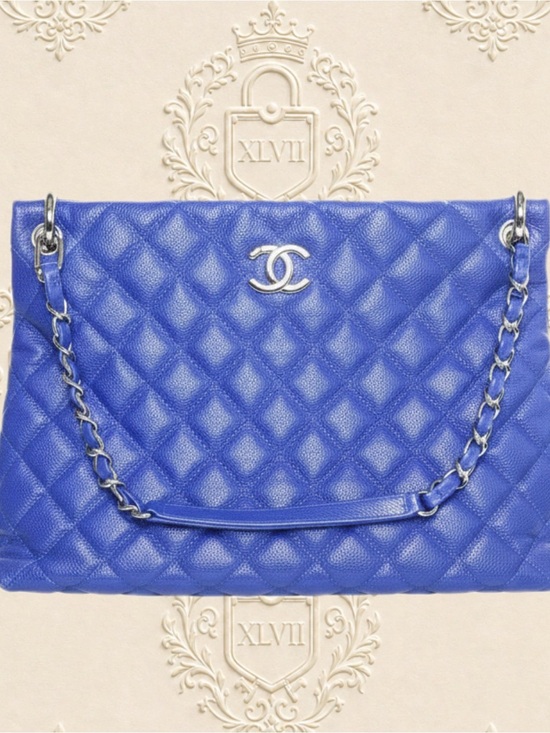 CHANEL Handbags - CHANEL Quilted Royal Blue Leather Shoulder Bag with Silver Chain